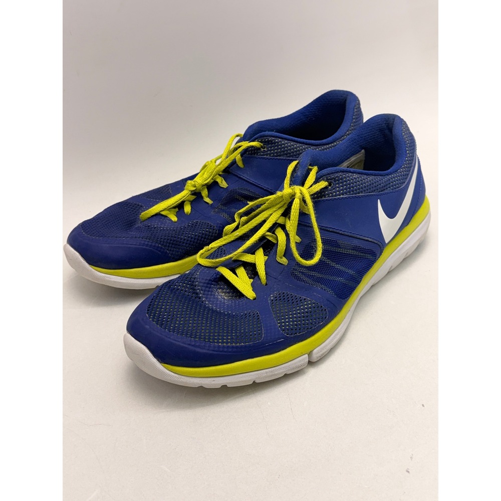 Nike Flex 2014 RN Men Blue Neon Yellow Running Shoes 642791-400 Size 11.5